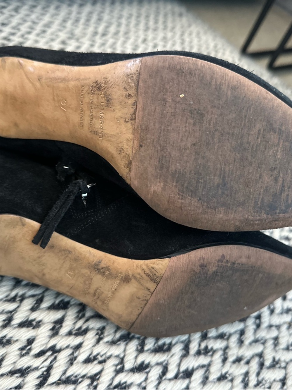 Isabel Marant Black Suede Pointed Ankle Boots - Picture 5 of 5